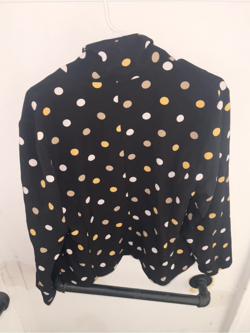 Ashley Stewart Women’s Size 16 Black Polka Dot Blazer Jacket Open Front Stretch - Picture 3 of 3